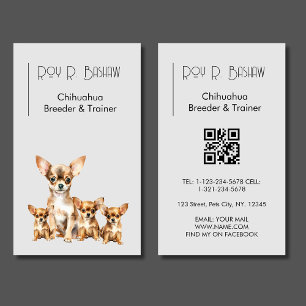 Dog Breeder Trainer Chihuahua Animals Care  Business Card