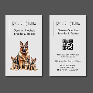 Dog Breeder Trainer German Shepherd Puppy QR Code Business Card