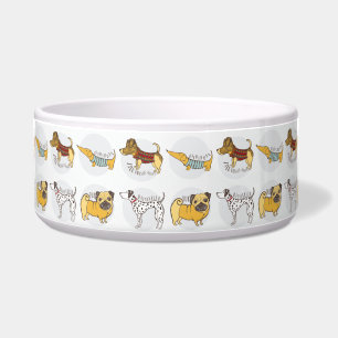 Dog Breeds Design Large Pet Bowl