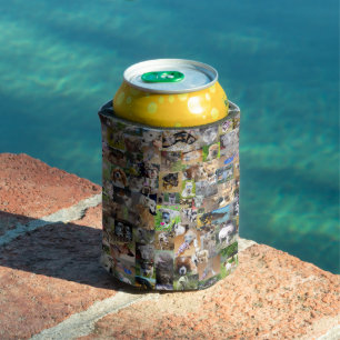 Dog Breeds Photo Collage, Can Cooler