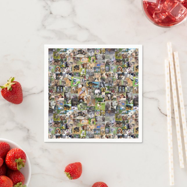 Dog Breeds Photo Collage,  Napkin (Insitu)