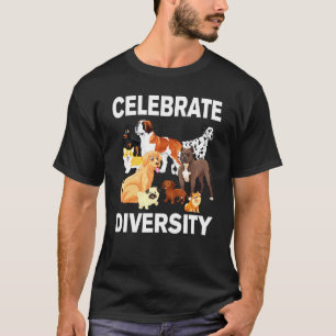 Dog Breeds Pug Corgi Golden Boxer Celebrate Divers T-Shirt