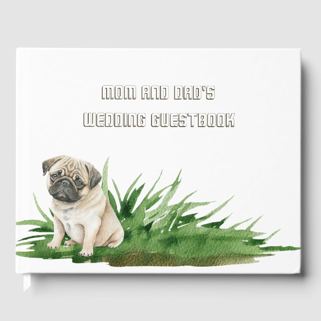 Dog Bride and Groom Pet Wedding Guest Book (Front)