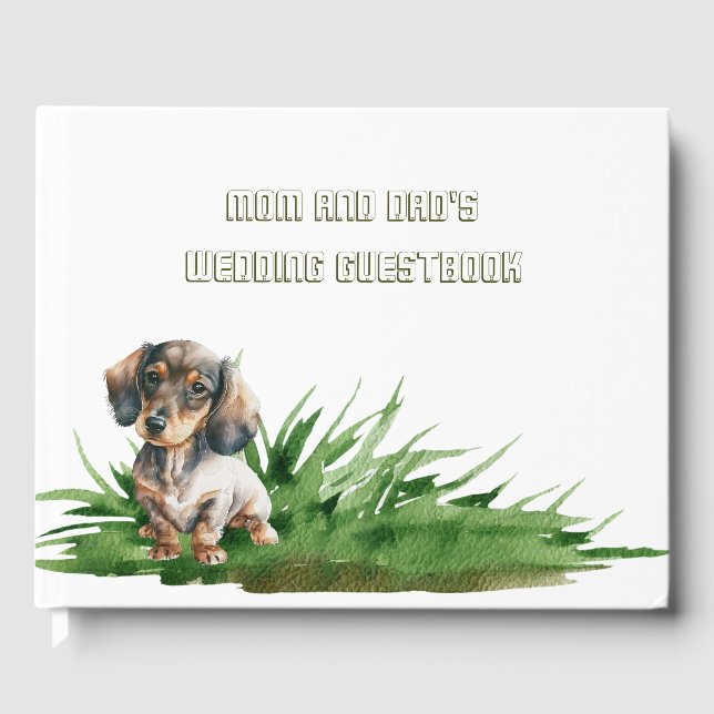 Dog Bride and Groom Pet Wedding Guest Book (Front)