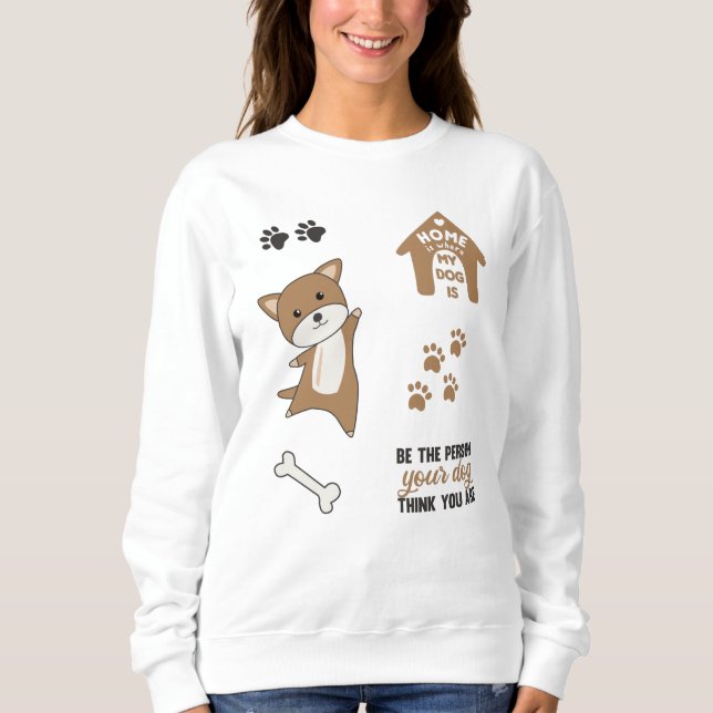 Dog Brown Puppy Paws Cute Sticker Pack Sweatshirt (Front)