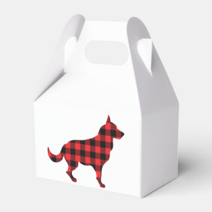 Dog Buffalo Plaid Design Favour Box
