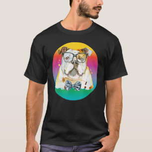 Dog Bulldog Womens Colourful English Bulldog Men T-Shirt