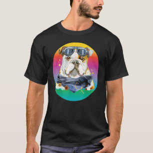 Dog Bulldog Womens Colourful English Bulldog Men T-Shirt