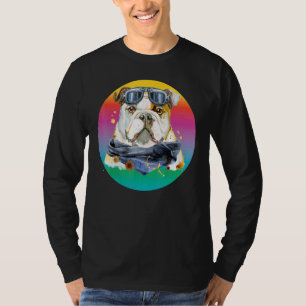 Dog Bulldog Womens Colourful English Bulldog Men T-Shirt