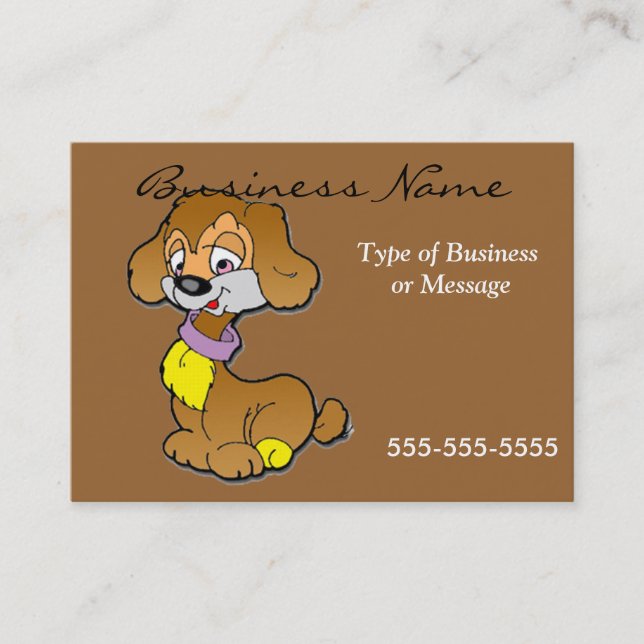 Dog Business Card Template - Cartoon (Front)