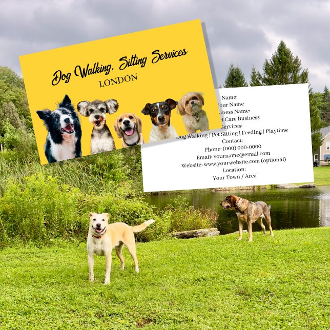 Dog Business Card Template | Pet Services Dog Walk (Creator Uploaded)