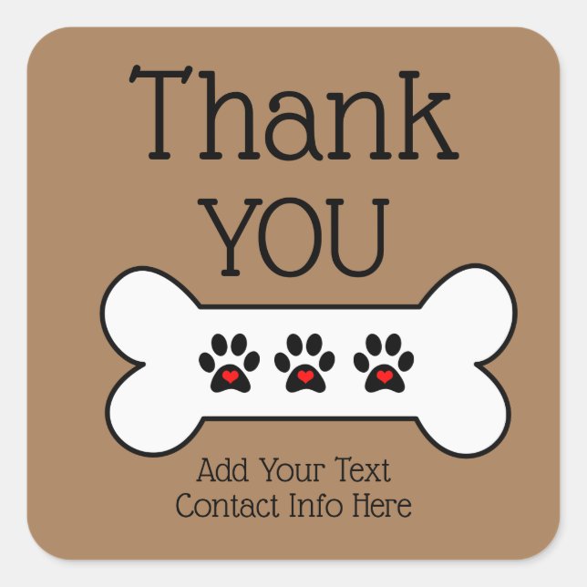 Dog Business Ideas  |Custom Thank You Stickers (Front)