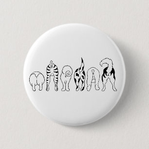 Dog Butts 6 Cm Round Badge