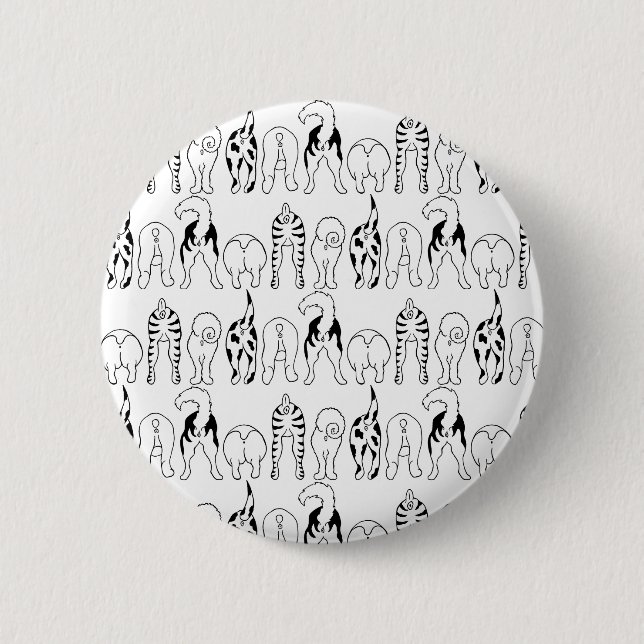 Dog Butts Pattern 6 Cm Round Badge (Front)