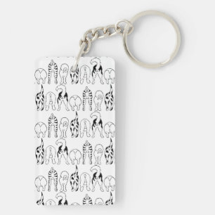 Dog Butts Pattern Key Ring