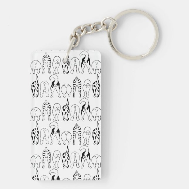 Dog Butts Pattern Key Ring (Back)