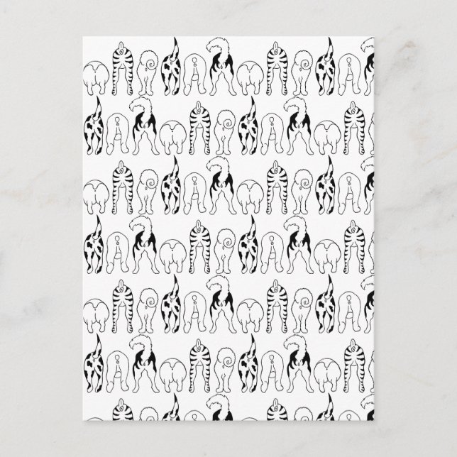 Dog Butts Pattern Postcard (Front)
