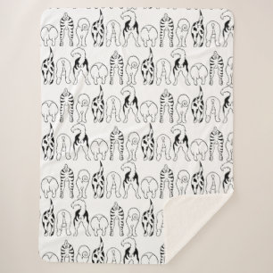 Dog Butts Pattern Sherpa Blanket