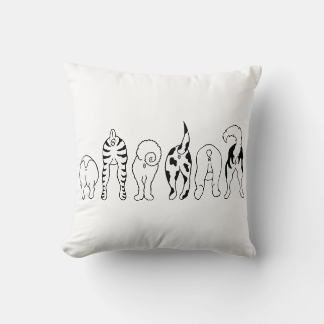 Dog Butts - Throw Pillow (Front)