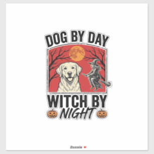Dog By Day Witch By Night Vintage Halloween Dog De