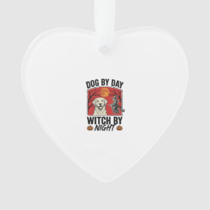 Dog By Day Witch By Night Vintage Halloween Dog De Ornament