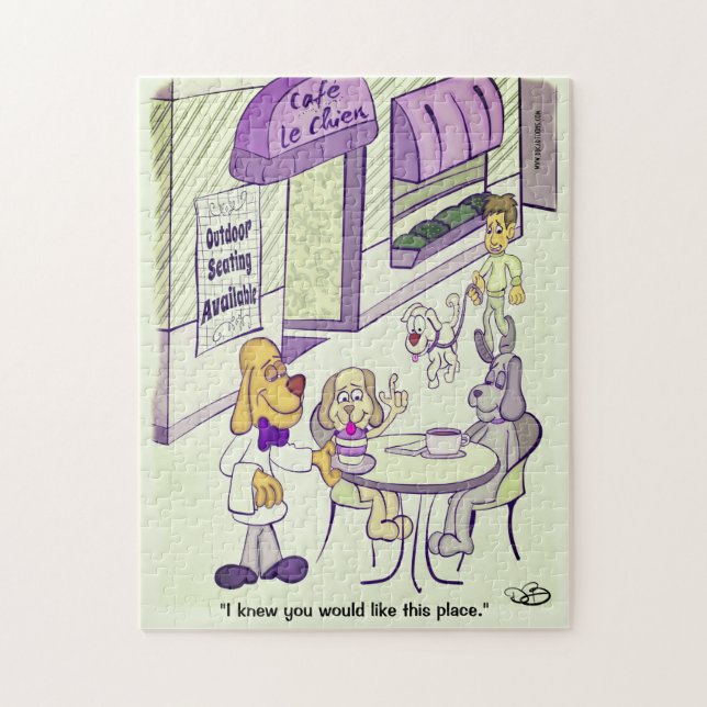 Dog Cafe Funny Jigsaw Puzzle (Vertical)
