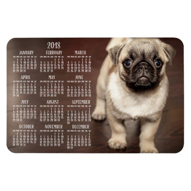 Dog calendar 2018 Photo Large Magnet 4x6 (Horizontal)