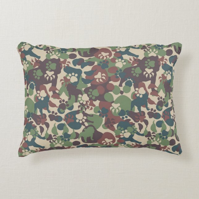 Dog Camouflage Pattern Decorative Cushion (Front)
