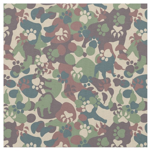 Dog Camouflage Pattern Fabric (Close Up)