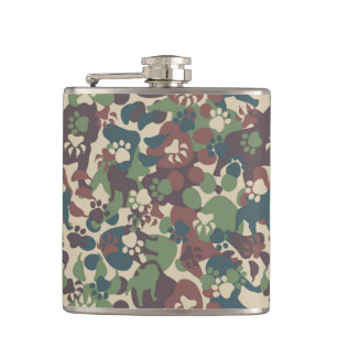 Dog Camouflage Pattern Hip Flask
