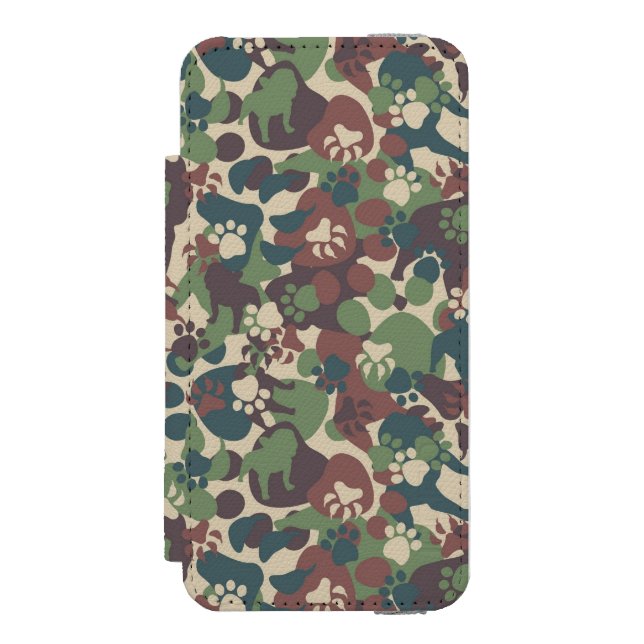 Dog Camouflage Pattern Incipio iPhone Wallet Case (Folio Front)