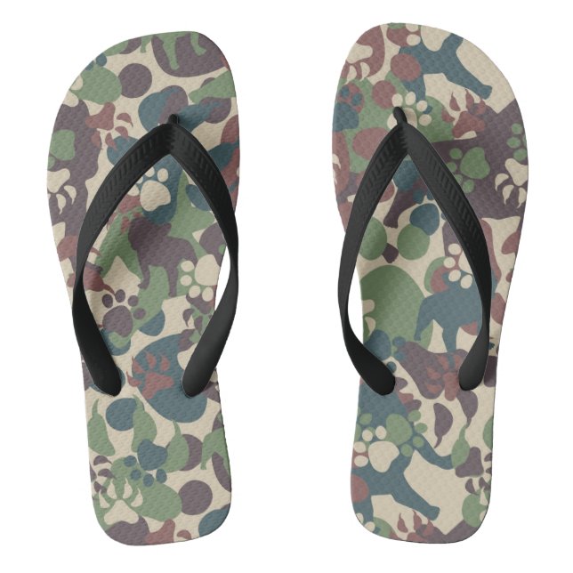 Dog Camouflage Pattern Jandals (Footbed)