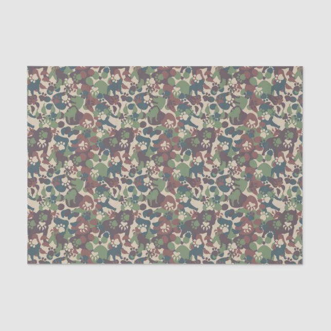 Dog Camouflage Pattern Tissue Paper (Front)
