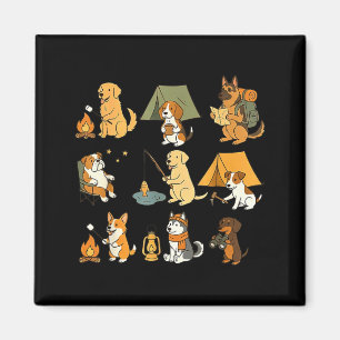 Dog Camping Camper Funny Adventure Outdoor Hiking Magnet