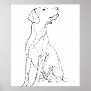 Dog Canine minimalist line art III Poster