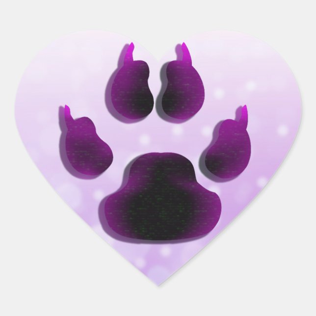 Dog Canine Paw Print  Purple Stickers (Front)
