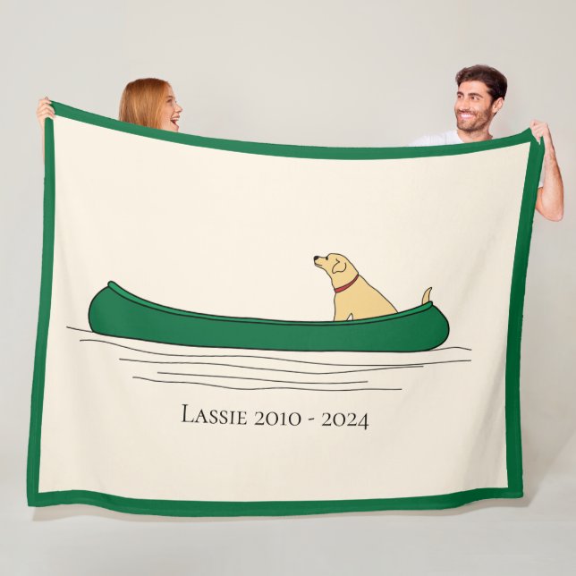  Dog Canoeing Fleece Blanket (In Situ)