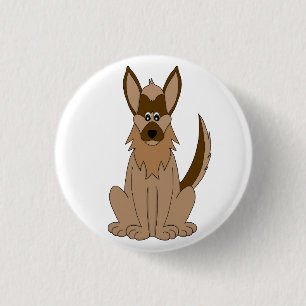 Dog Cartoon Amazing German Shepherd 3 Cm Round Badge