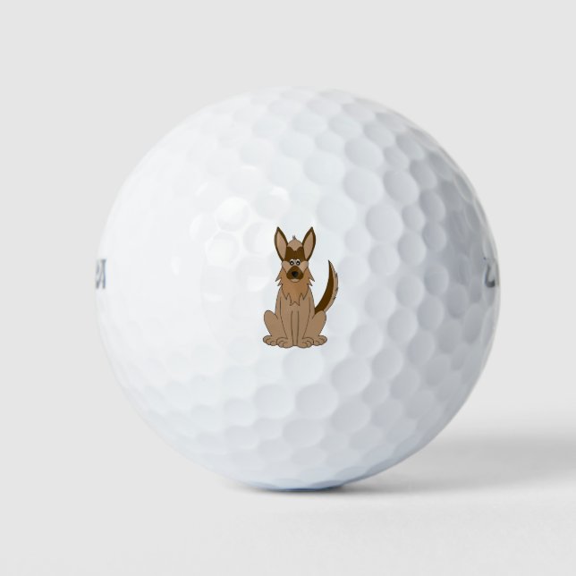Dog Cartoon Amazing German Shepherd Golf Balls (Front)