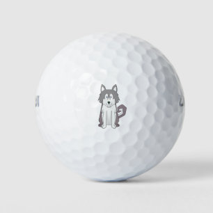 Dog Cartoon Amazing Siberian Husky Golf Balls