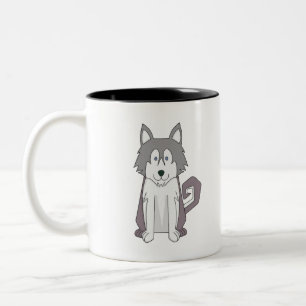 Dog Cartoon Amazing Siberian Husky Two-Tone Coffee Mug