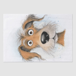 Dog Cartoon Funny Personalise Your Own Tissue Paper