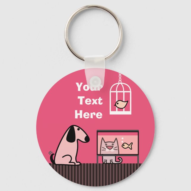 Dog Cat and Aquarium keyring (Front)