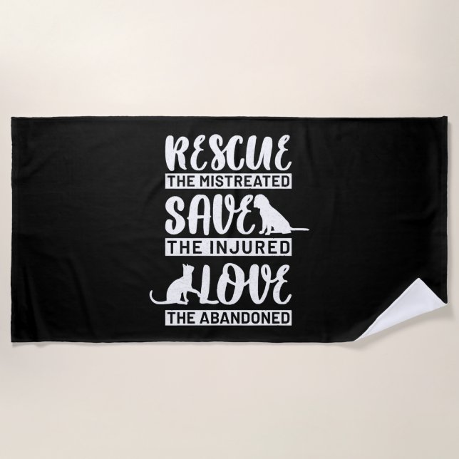 Dog Cat Beach Towel (Front)