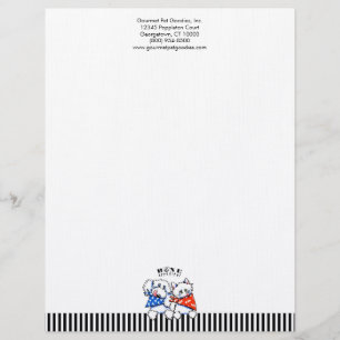 Dog Cat Bone Appetit! Gourmet Pet Business Stripes Letterhead Design