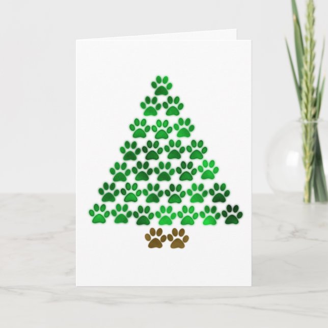 Dog / Cat Christmas Tree Holiday Card (Front)