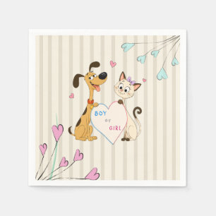 Dog & Cat Gender Reveal Napkin