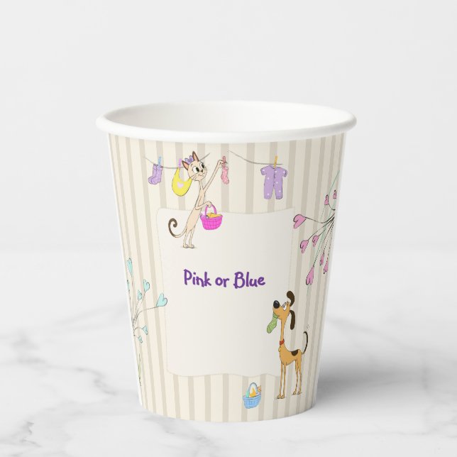  Dog & Cat Gender Reveal   Paper Cups (Front)