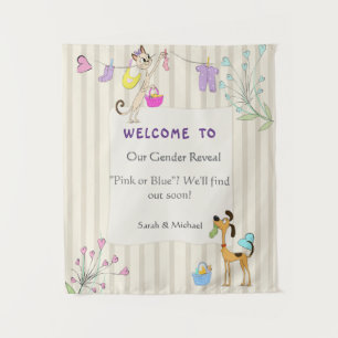Dog & Cat Gender Reveal Tapestry