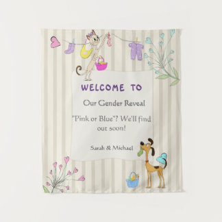 Dog & Cat Gender Reveal Tapestry